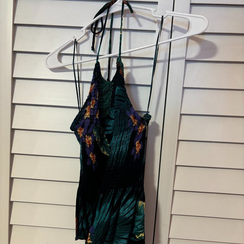 Tropical smocked halter top